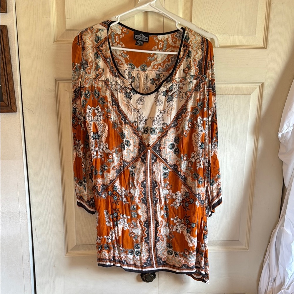 Orange Floral Women's Top